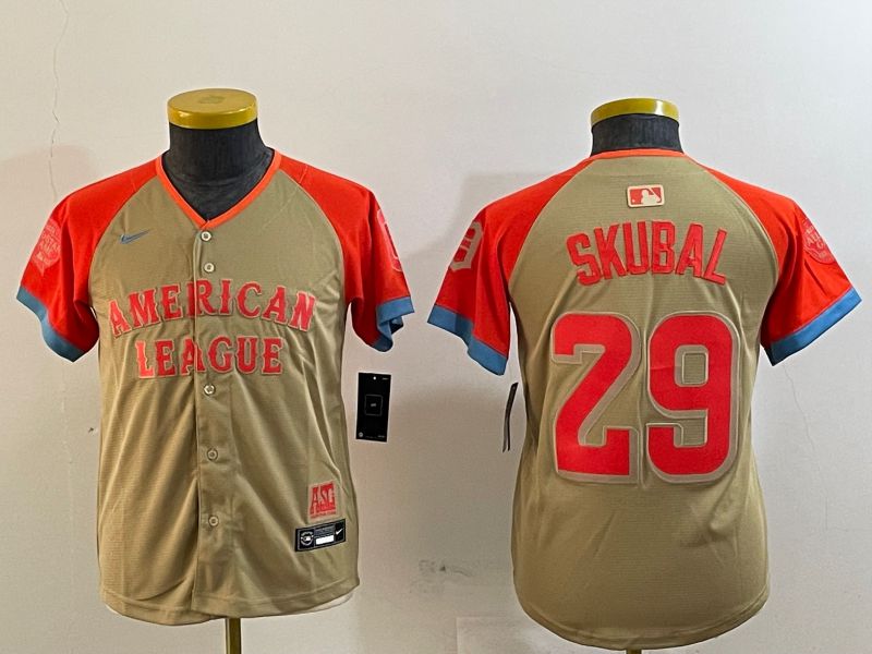 Youth Detroit Tigers #29 Skubal Brown All star 2024 Nike MLB Jersey style 1->arizona cardinals->NFL Jersey